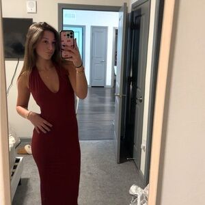 Maxi Burgundy small formal dress